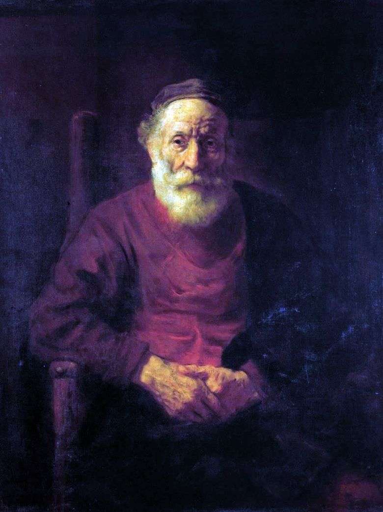 Retrato de un anciano en rojo   Rembrandt Harmens Van Rhine