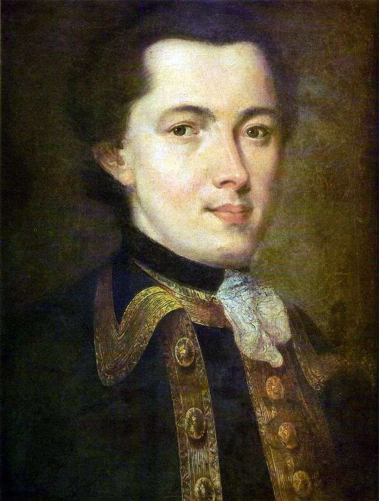 Retrato de un joven desconocido en uniforme de guardias   Fedor Rokotov