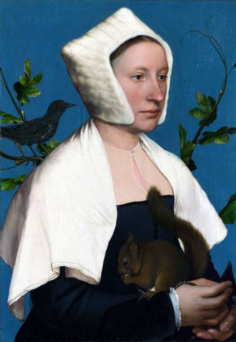 Retrato de una dama con una ardilla   Hans Holbein