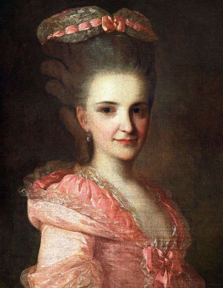 Retrato de una mujer desconocida con un vestido rosa   Fedor Rokotov