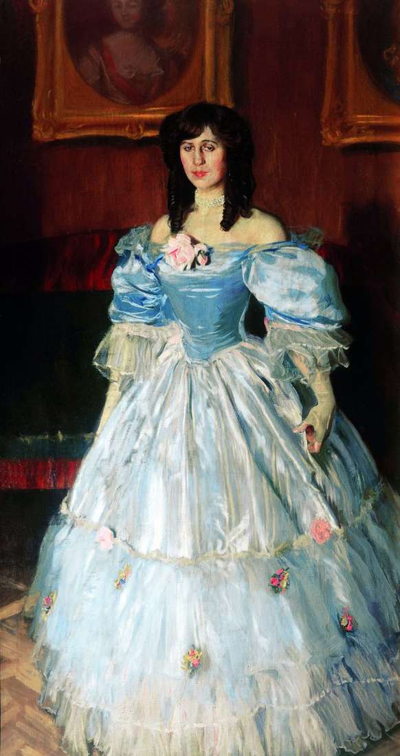 Retrato de una mujer en azul   Boris Kustodiev