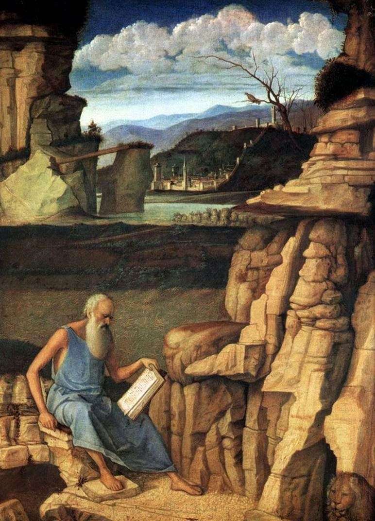 San Jerónimo leyendo en la naturaleza   Giovanni Bellini