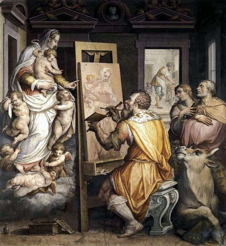 San Lucas pinta un retrato de la Virgen   Giorgio Vasari