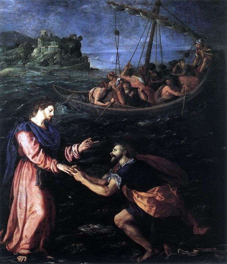 San Pedro caminando sobre el agua   Alessandro Allori