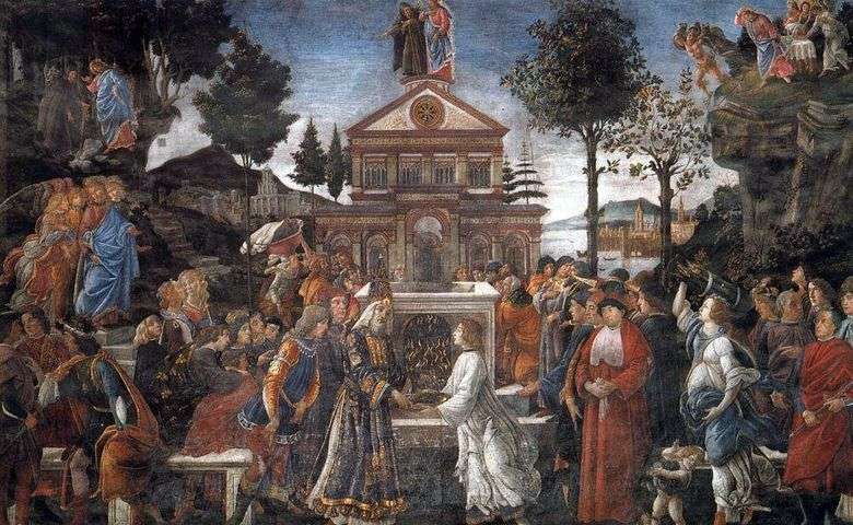 Sanando al leproso y la tentación de Cristo   Sandro Botticelli