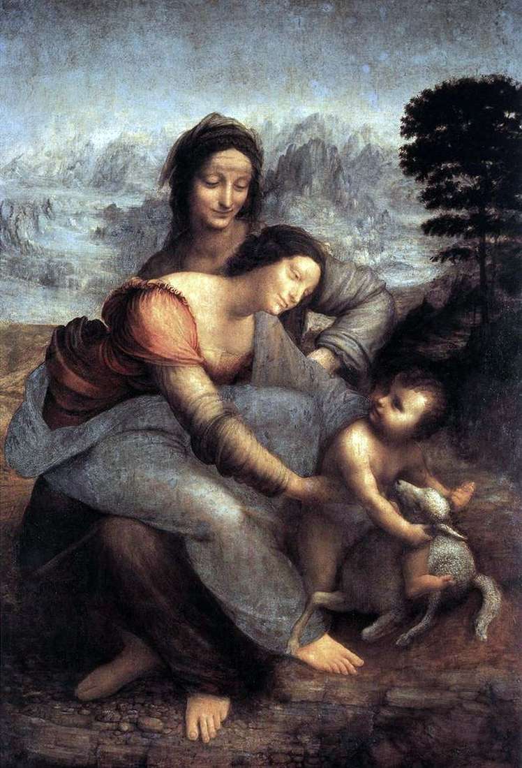 Santa Ana y María con el bebé Cristo   Leonardo Da Vinci