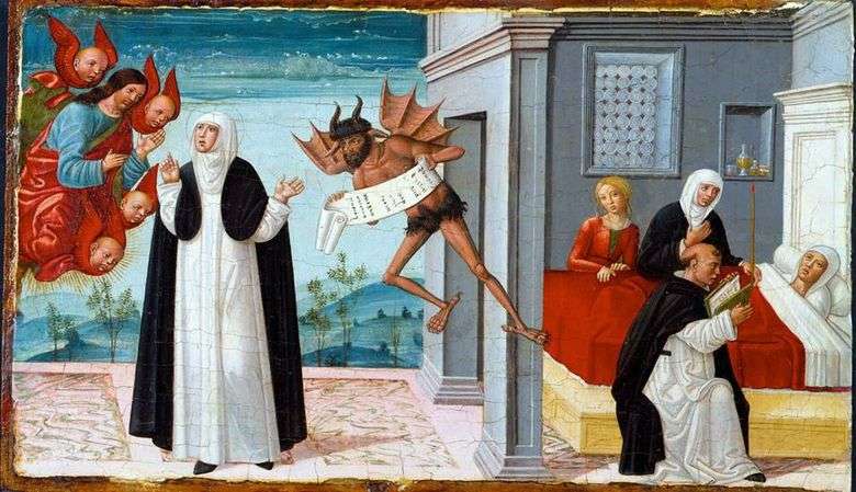 Santa Catalina de Siena le pide a Cristo que libere a Palmertin   Girolamo di Benvenuto