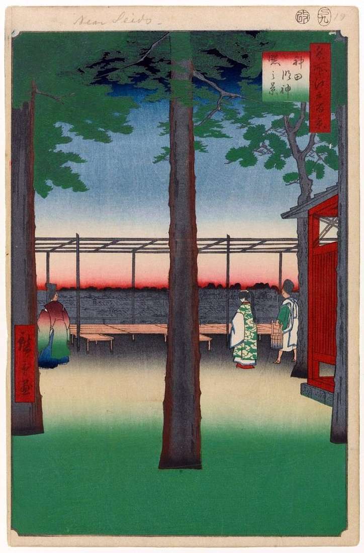 Santuario Kanda Mingjin al amanecer   Utagawa Hiroshige