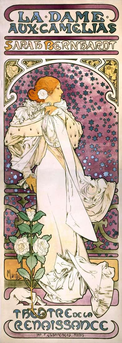 Señora con camelias   Alphonse Mucha