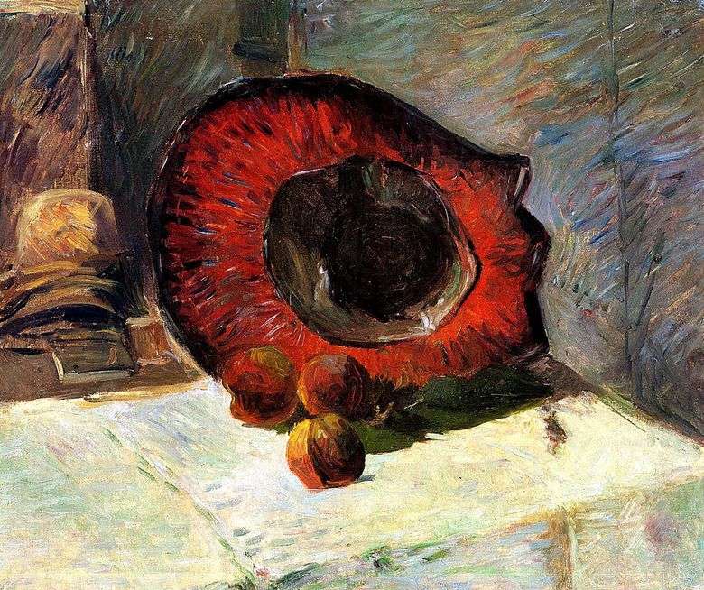 Sombrero rojo y fruta   Paul Gauguin