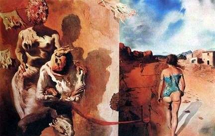 Un sueño que pone la mano en la espalda de un hombre   Salvador Dali