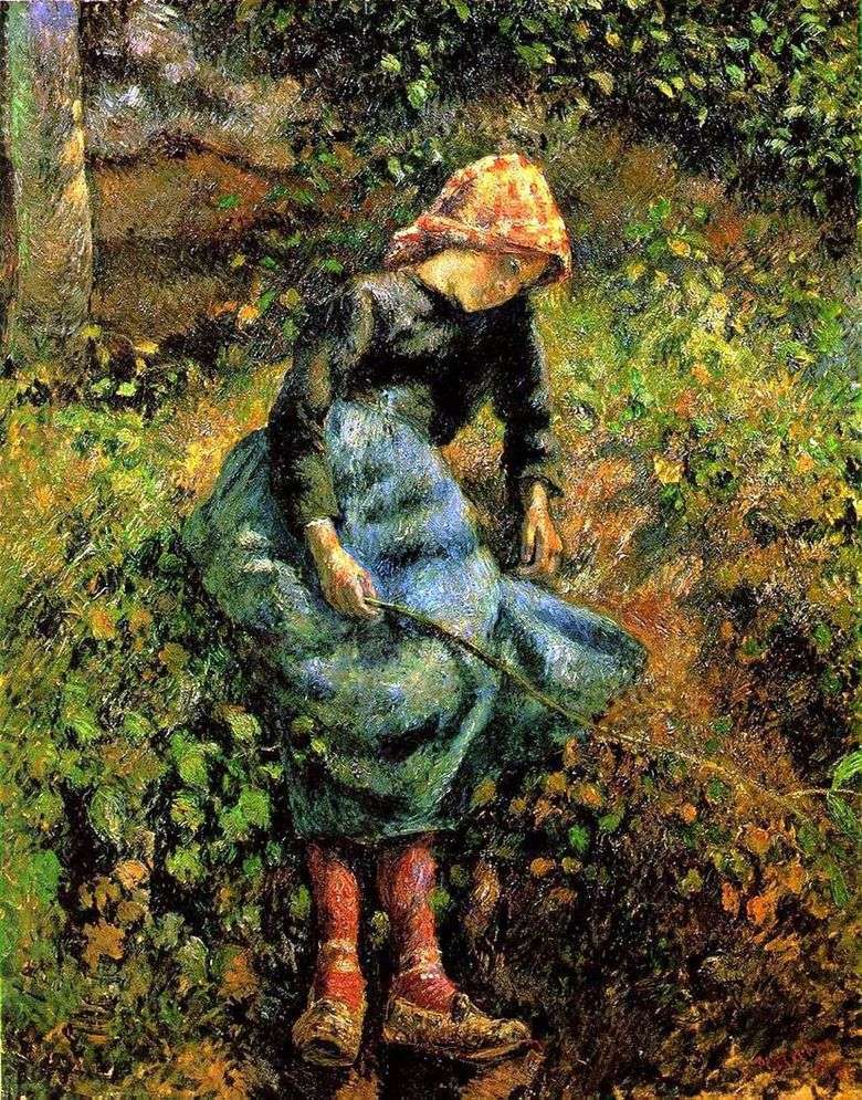 Vaquera (Chica Con Una Vara)   Camille Pissarro