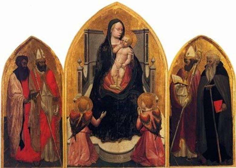 Virgen con ángeles y santos (tríptico de San Jovenale)   Masaccio