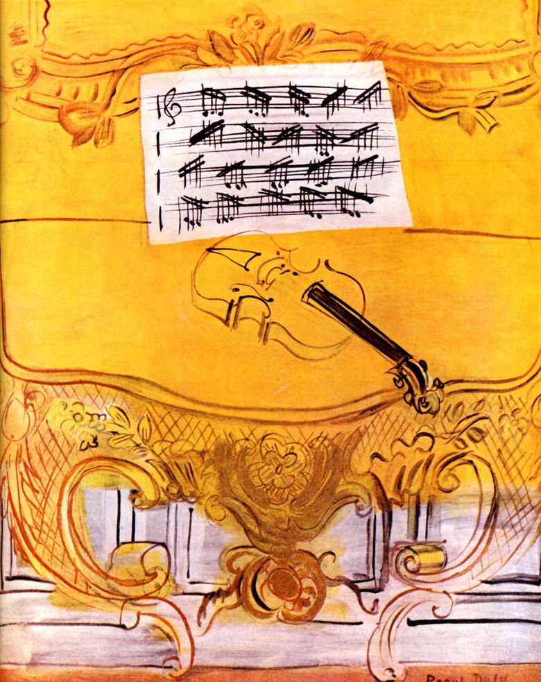 Harmonium jaune avec violon   Raoul Dufy