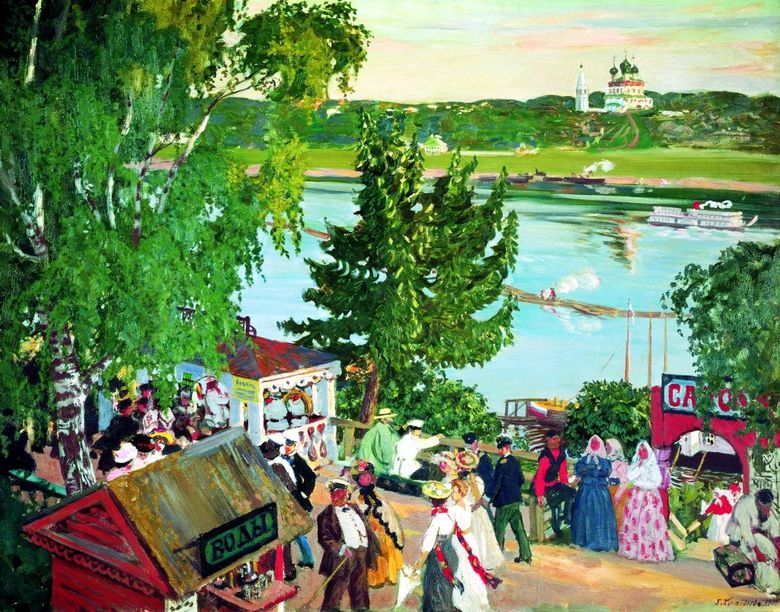Marcher sur la Volga   Boris Kustodiev