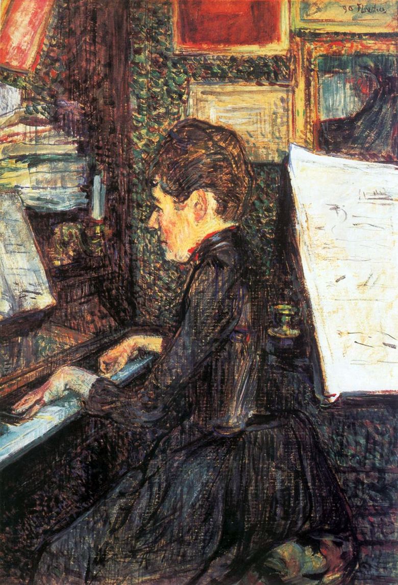 Mademoiselle Dio au piano   Henri de Toulouse Lautrec
