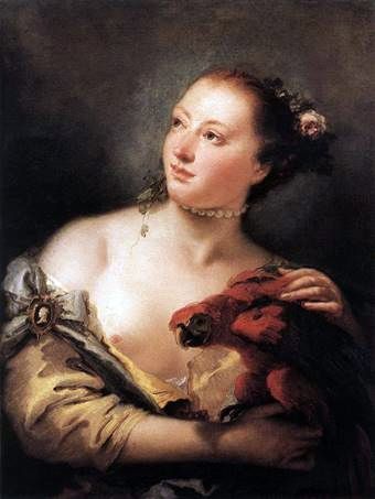 Fille avec un perroquet   Giovanni Battista Tiepolo