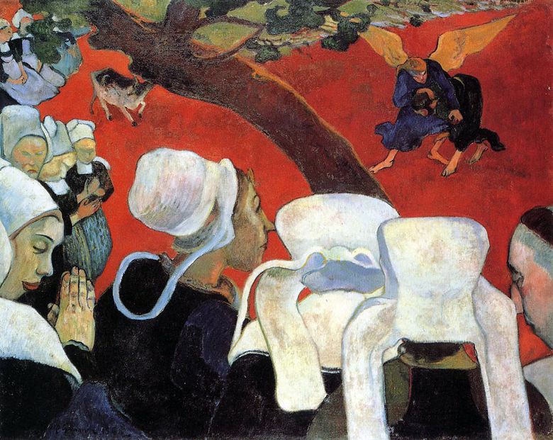 Vision après le sermon (La lutte de James avec lange)   Paul Gauguin