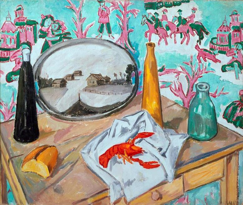 Nature morte avec un plateau et le cancer   Mikhail Larionov