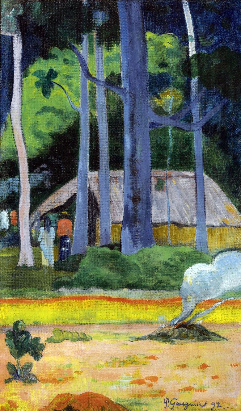 Maison sous les arbres   Paul Gauguin