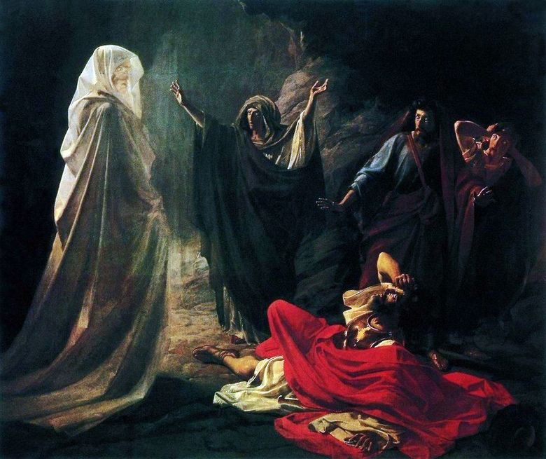 Saul par la sorcière endor   Nikolai Ge