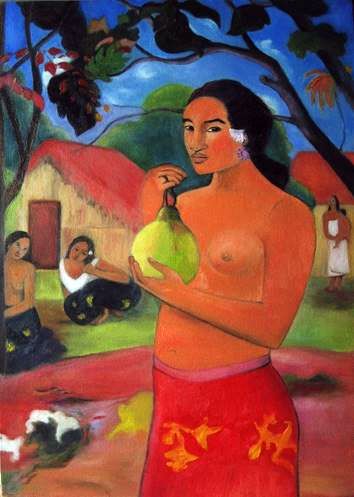 Femme tenant un fruit   Paul Gauguin