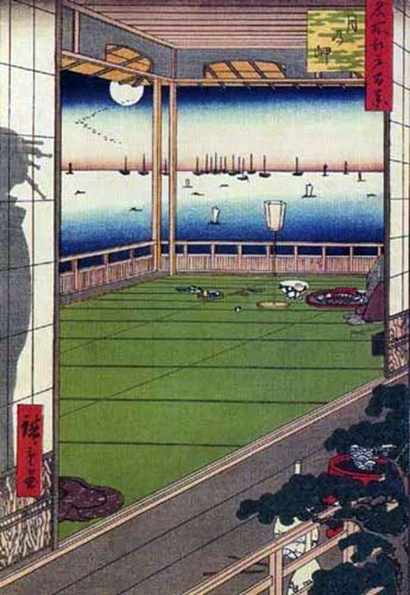 Lune au dessus du cap   Ando Hiroshige