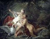 Leda et Zeus à limage dun cygne   Francois Boucher