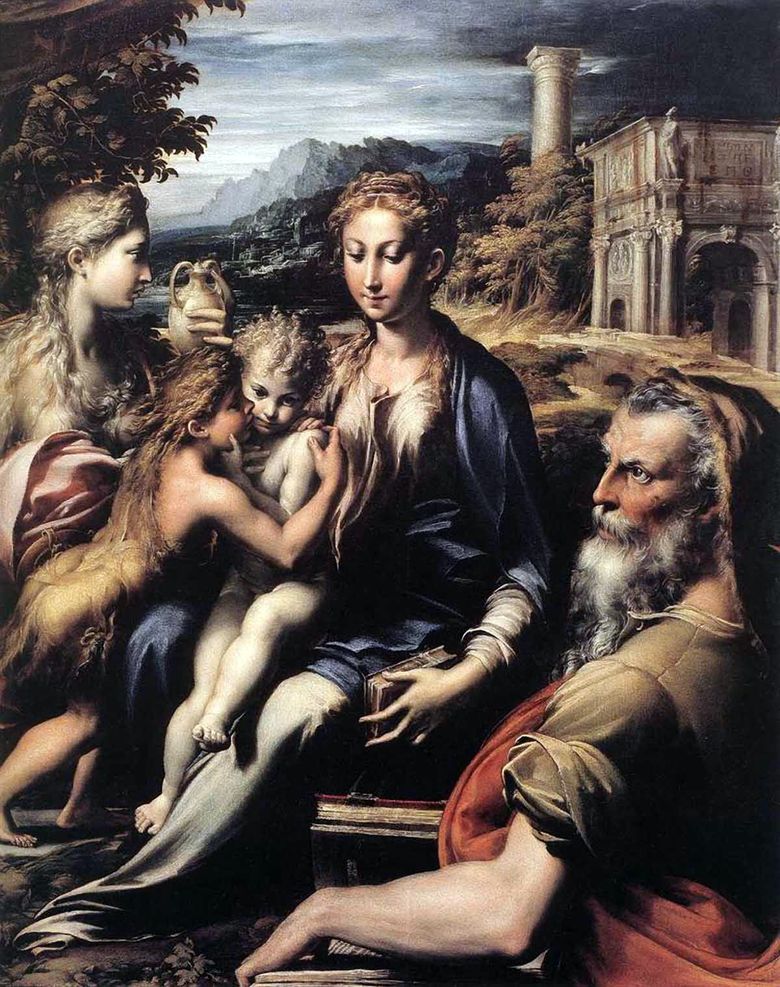 Madone sur le trône, Zacharie, Jean Baptiste et Marie Madeleine   Francesco Parmigianino