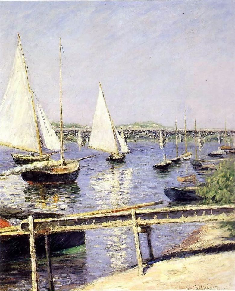 Voiliers à Argenteuil   Gustave Caillebotte