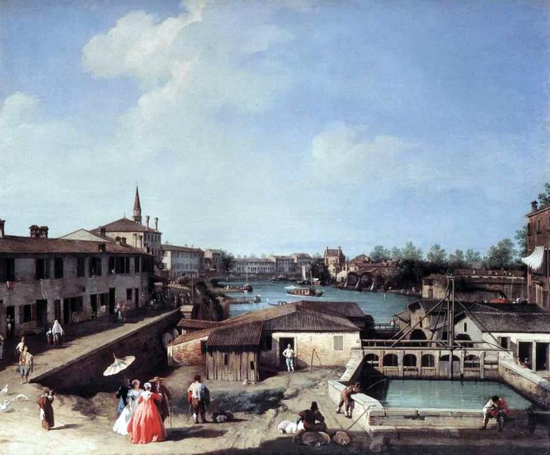 Dolo sur le canal de Brent   Antonio Canaletto