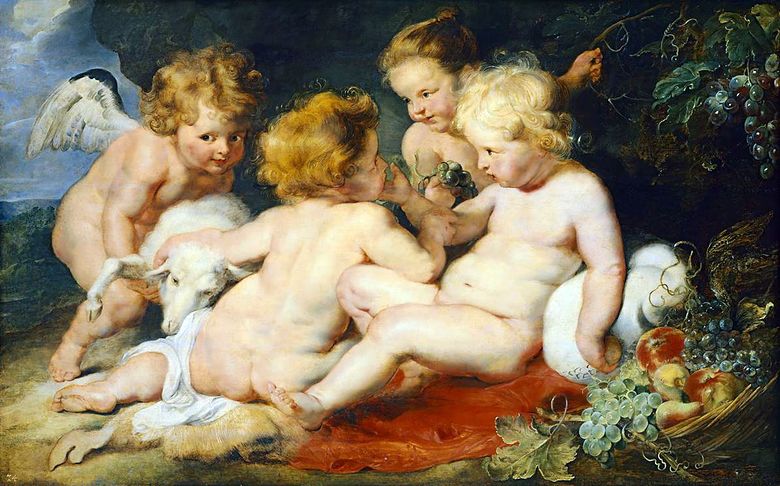 Christ et Saint Jean avec un ange et une fille   Peter Rubens