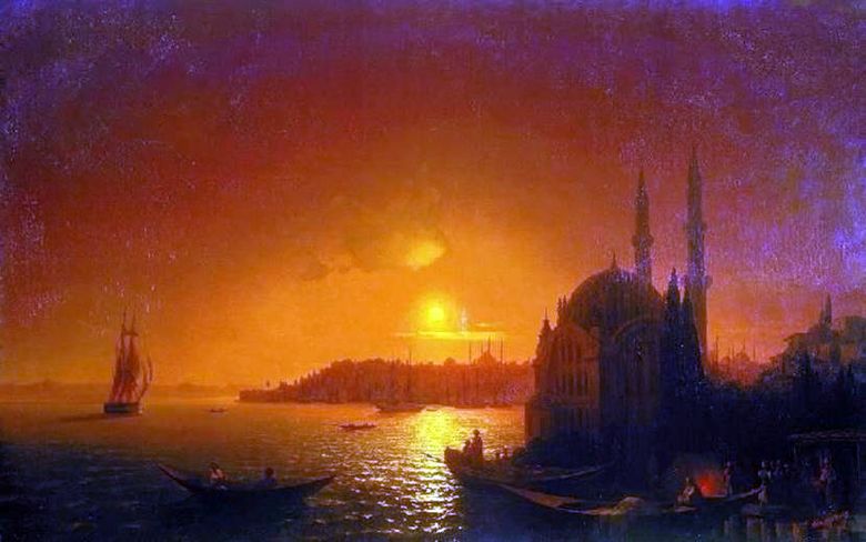 Vue de Constantinople au clair de lune   Ivan Aivazovsky