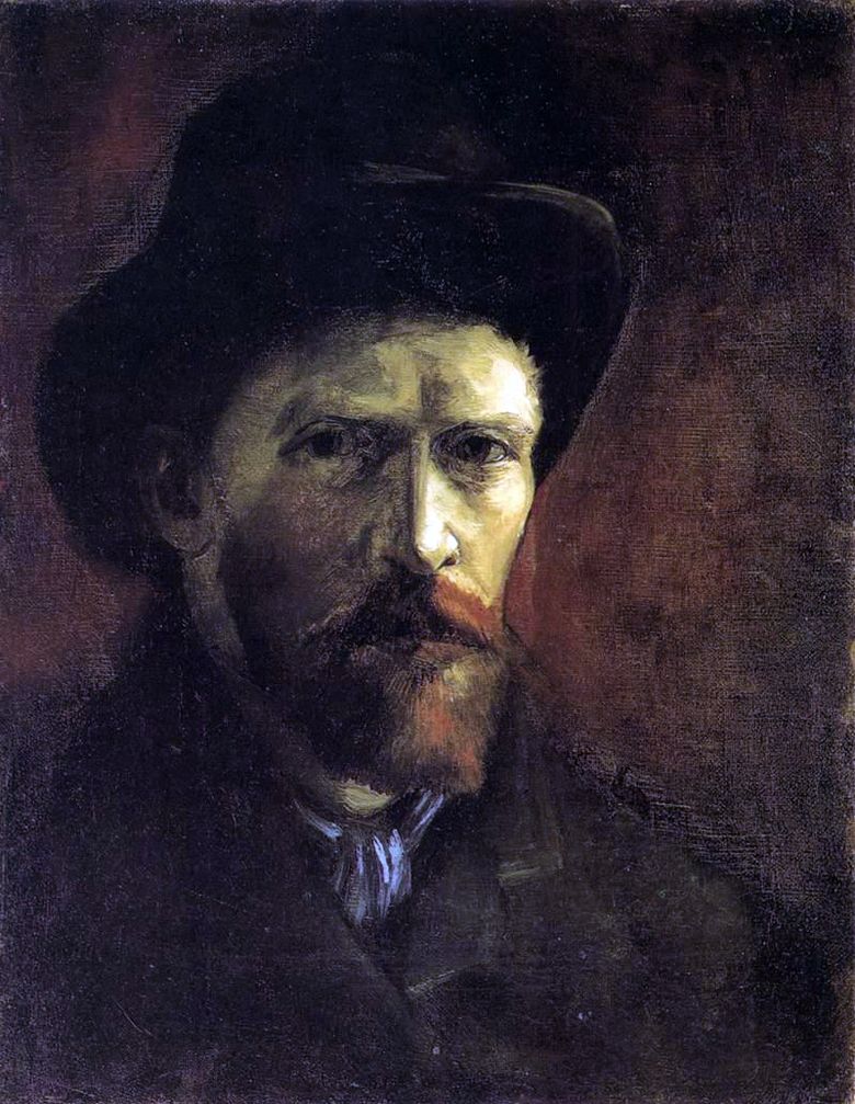 Autoportrait au chapeau de feutre foncé   Vincent Van Gogh