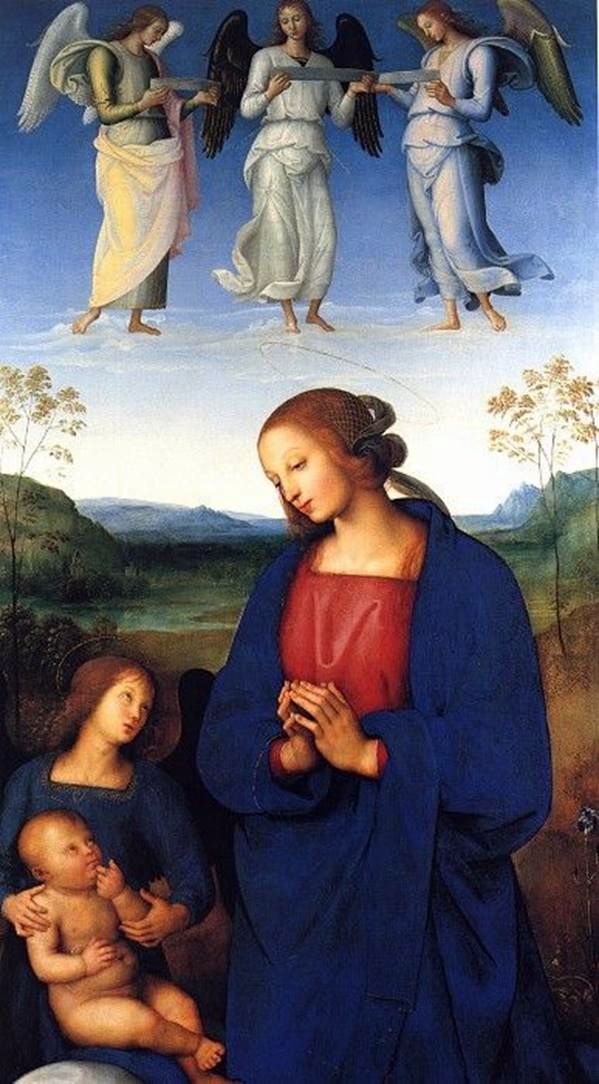 Vierge à lenfant avec un ange   Pietro di Cristoforo Vanucci Perugino