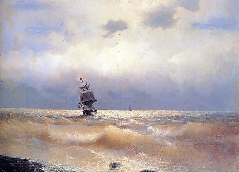 Navire sur la côte   Ivan Aivazovsky