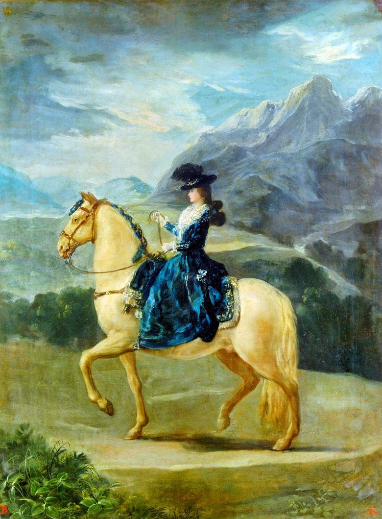 Portrait de Maria Theresa de Bourbon y Vallabrig sur un cheval   Francisco de Goya