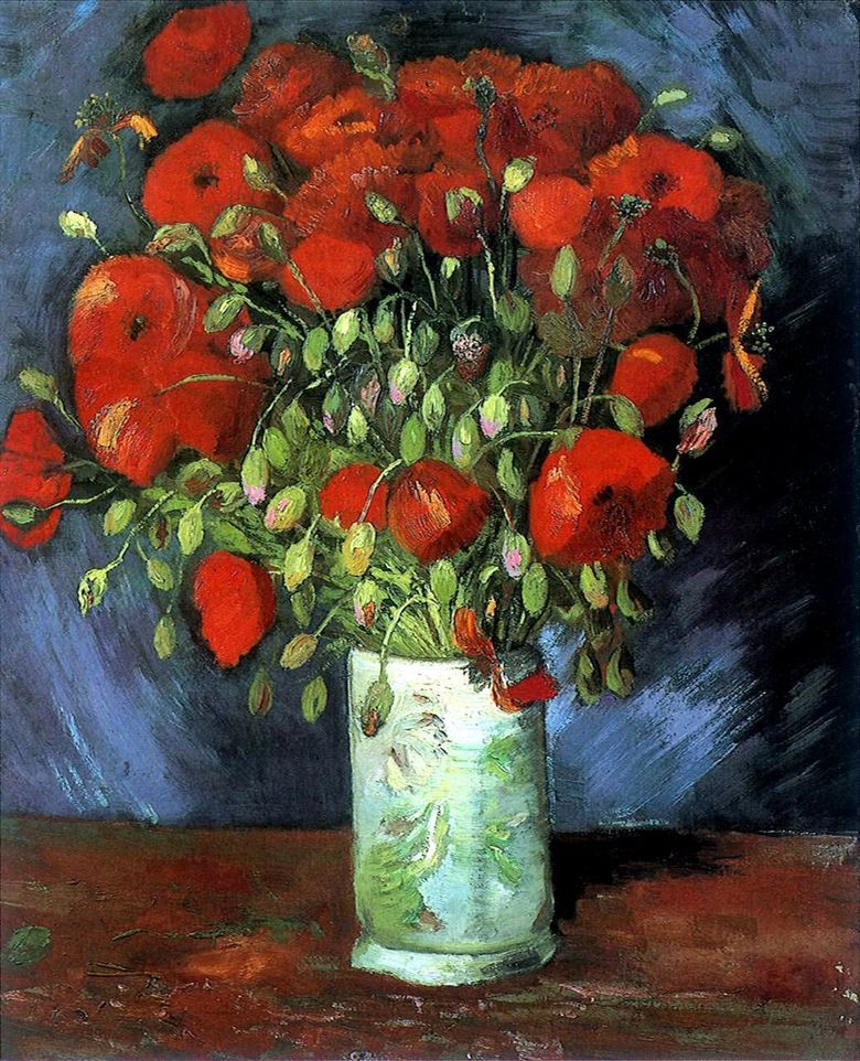 Vase aux coquelicots rouges   Vincent Van Gogh