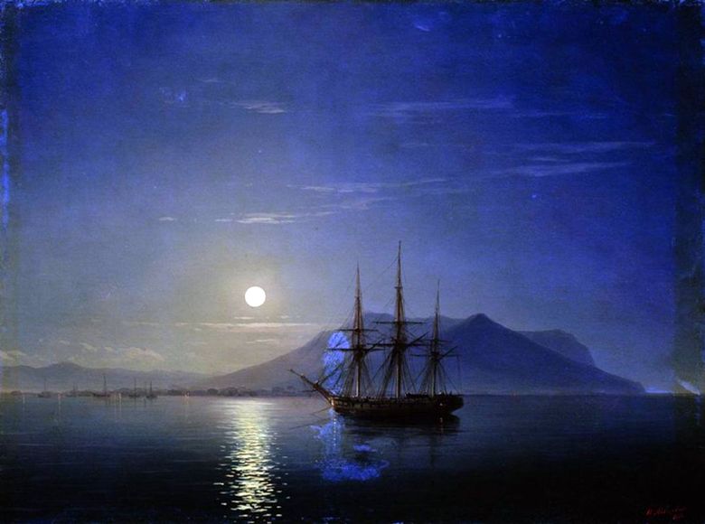 Voilier au large de la Crimée par une nuit de pleine lune   Ivan Aivazovsky