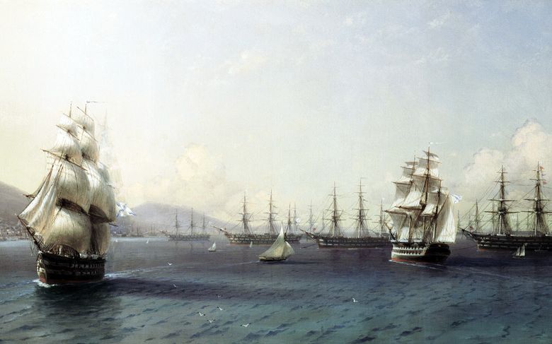 La flotte de la mer Noire à Feodosia   Ivan Aivazovsky