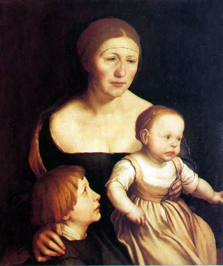 Portrait dune femme et de ses enfants   Hans Holbein