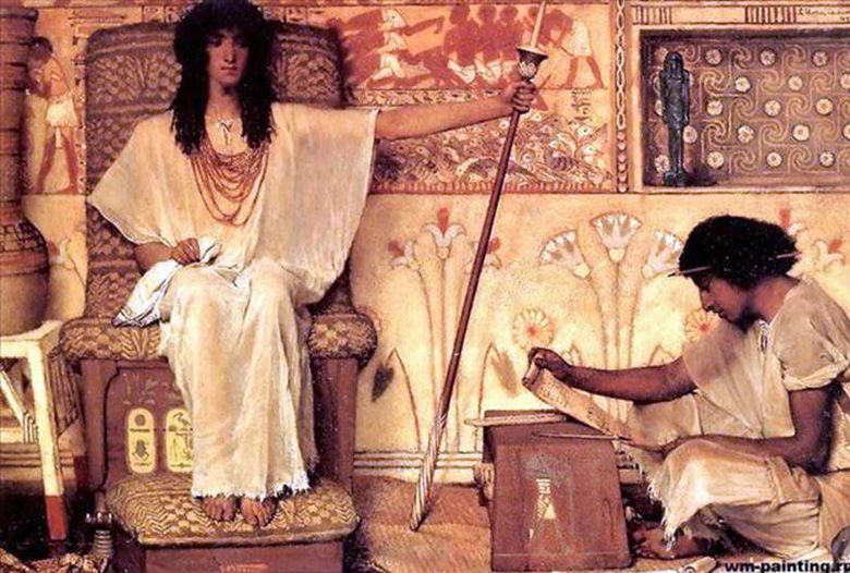 Joseph   surveillant des greniers du pharaon   Lawrence Alma Tadema