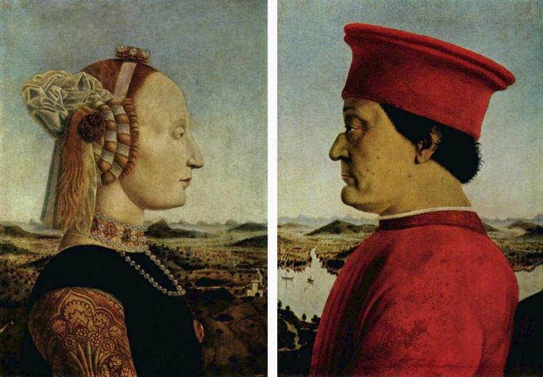 Portrait du duc Federigo Montefeltro et de la duchesse Battista Sforza   Piero della Francesca