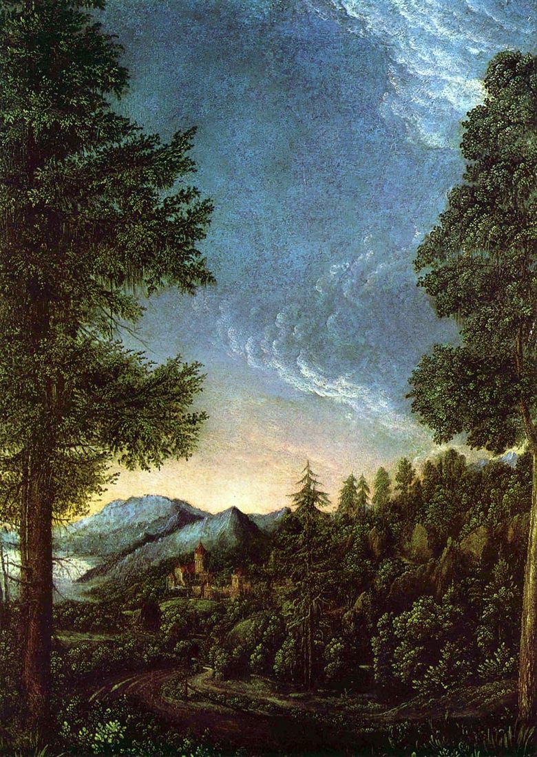 Vue sur la vallée du Danube près de Ratisbonne   Albrecht Altdorfer