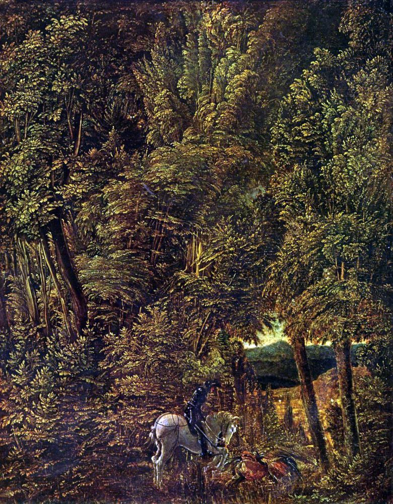Paysage forestier de St. George terrassant le dragon   Albrecht Altdorfer