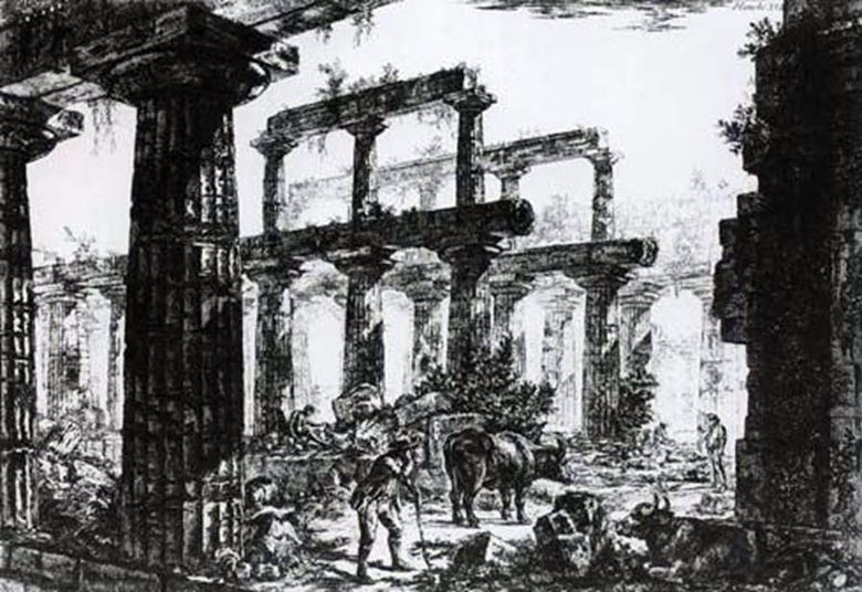 Ruines du temple de Neptune à Paestum   Giovanni Piranesi