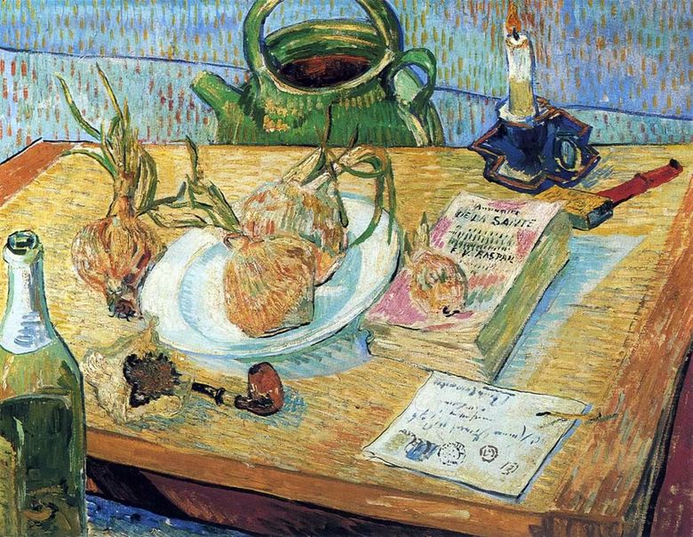 Nature morte avec oignon et planche à dessin   Vincent Van Gogh