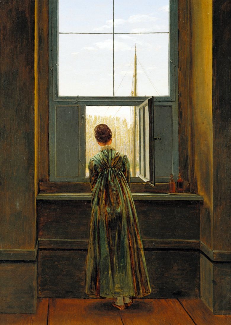 Femme à la fenêtre   Caspar David Friedrich