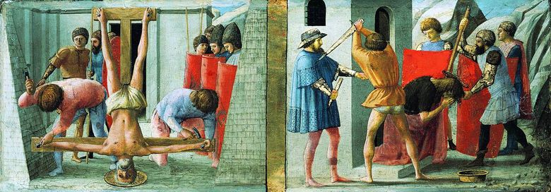 Crucifixion de Pierre et la décapitation de Jean Baptiste   Masaccio