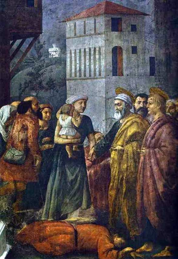 Saint Pierre, distribuant les biens de la communauté aux pauvres   Masaccio